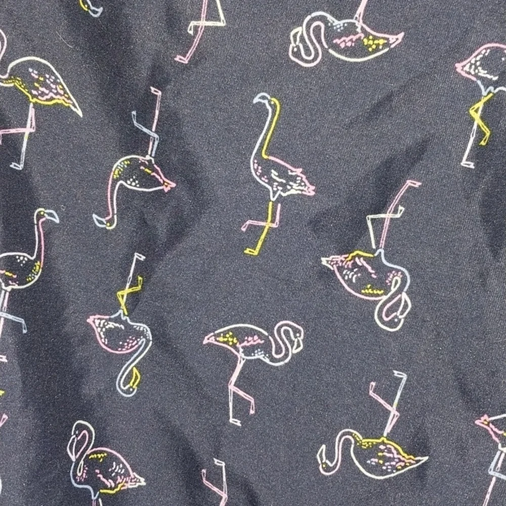 City Streets navy flamingo swim trunks, large 14/16